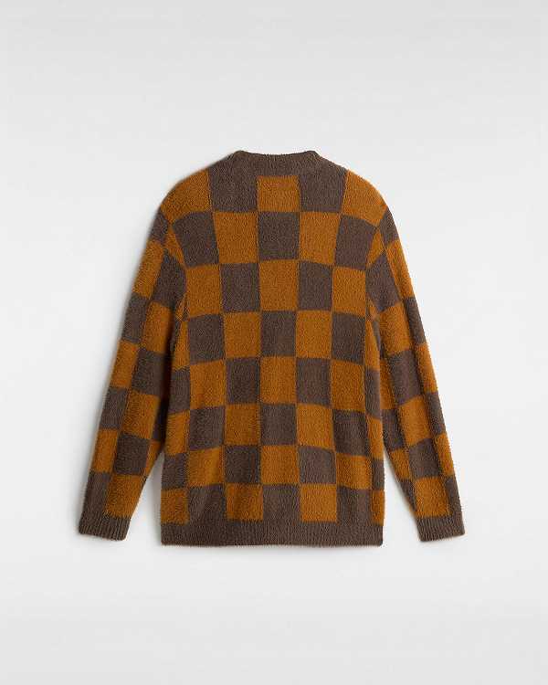 Brown / Orange Vans Canfield Checkerboard Men Cardigan | VN2759043