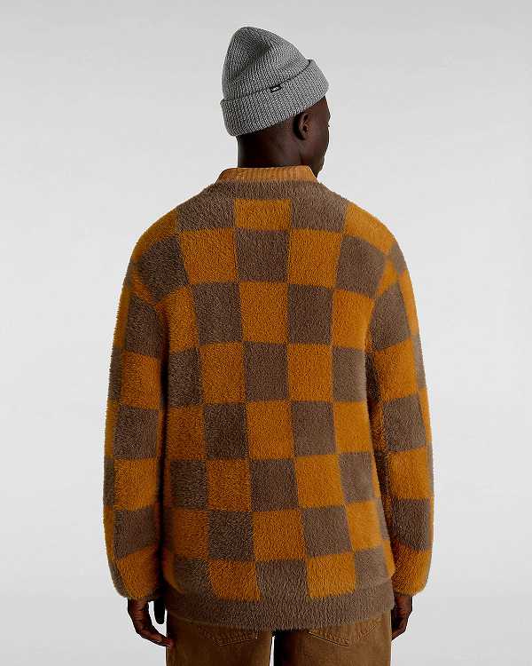 Brown / Orange Vans Canfield Checkerboard Men Cardigan | VN2759043