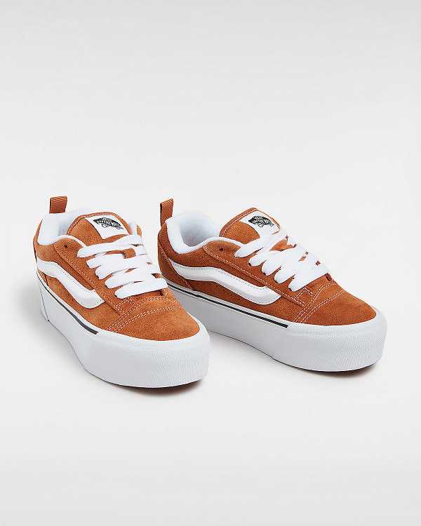 Brown / Orange Vans Knu Stack Women Sneakers | VN0627395