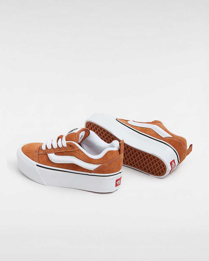 Brown / Orange Vans Knu Stack Women Sneakers | VN0627395