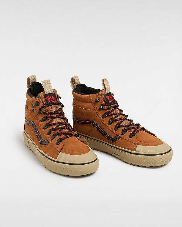 Brown / Orange Vans MTE Sk8-Hi DR Men Waterproof Shoes | VN5289360