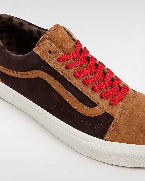 Brown / Orange Vans Old Skool Pig Suede Women Sneakers | VN1045793