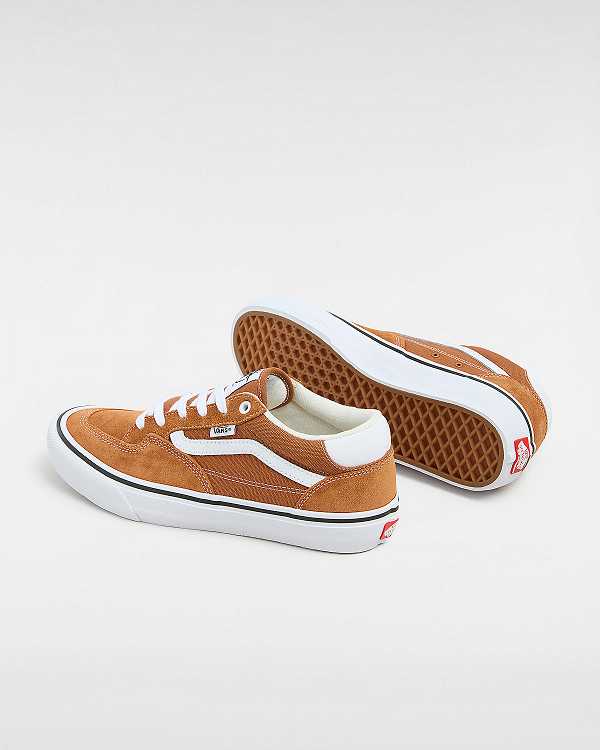 Brown / Orange Vans Rowan Men Skate Shoes | VN2813705