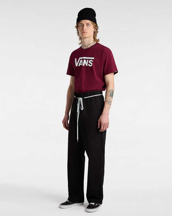 Burgundy Vans Classic Men T Shirts | VN5032817