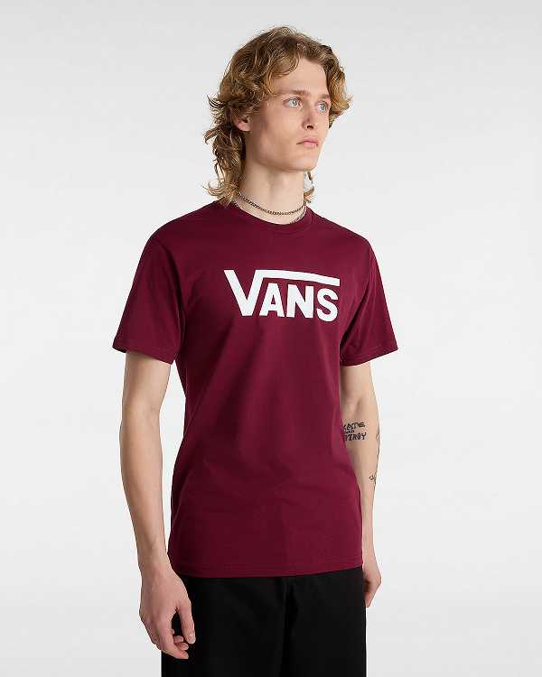 Burgundy Vans Classic Men T Shirts | VN5032817