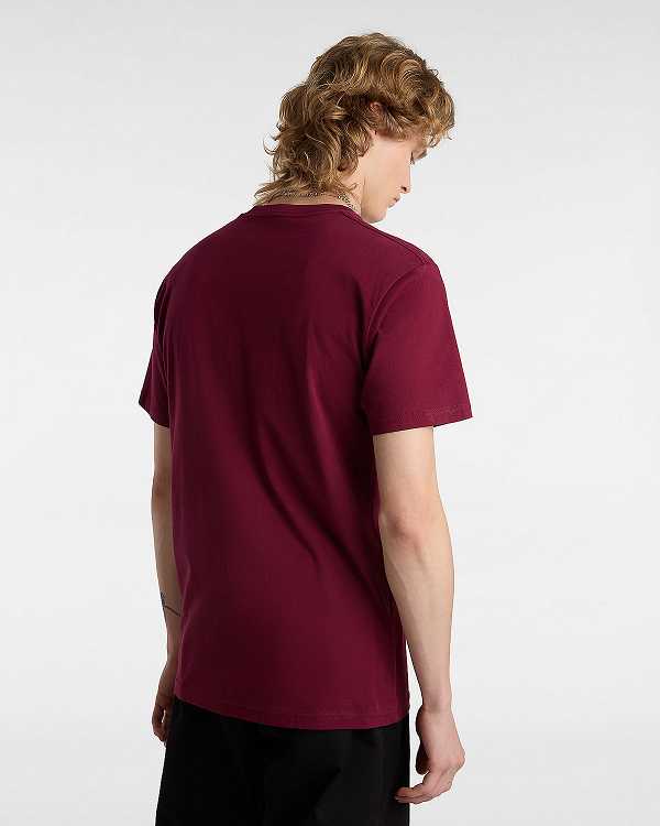 Burgundy Vans Classic Men T Shirts | VN5032817