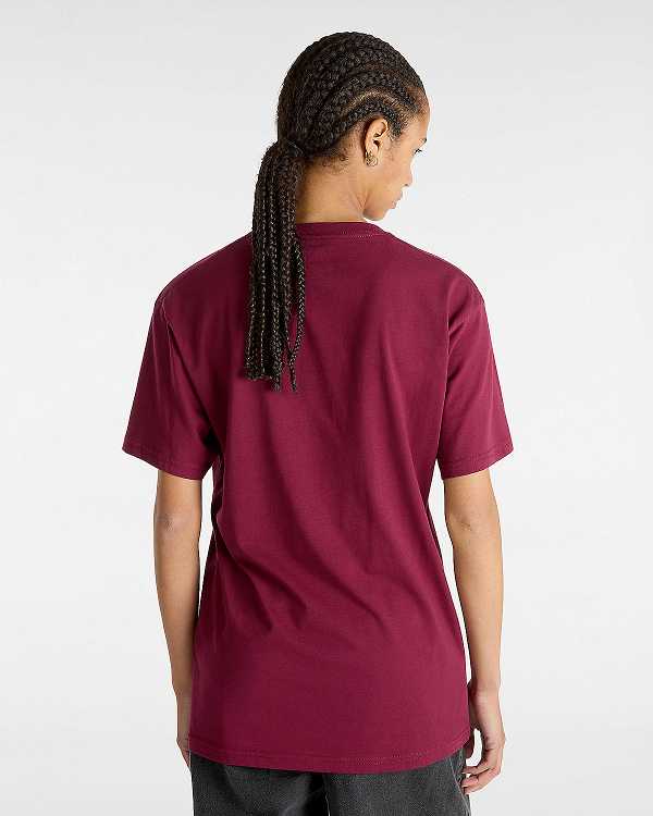 Burgundy Vans Classic Women T Shirts | VN7296031