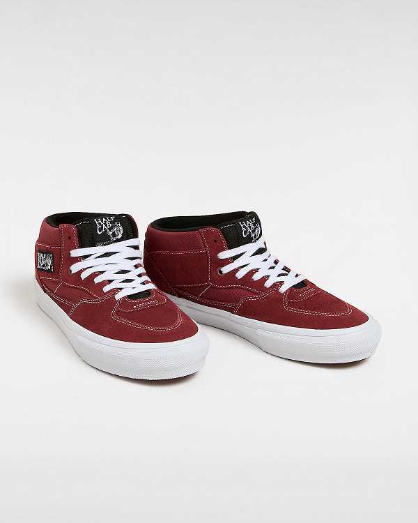 Burgundy Vans Half Cab Men Skate Shoes | VN7280549