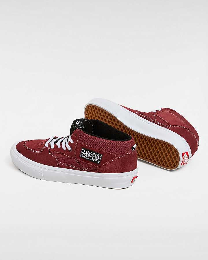 Burgundy Vans Half Cab Men Skate Shoes | VN7280549