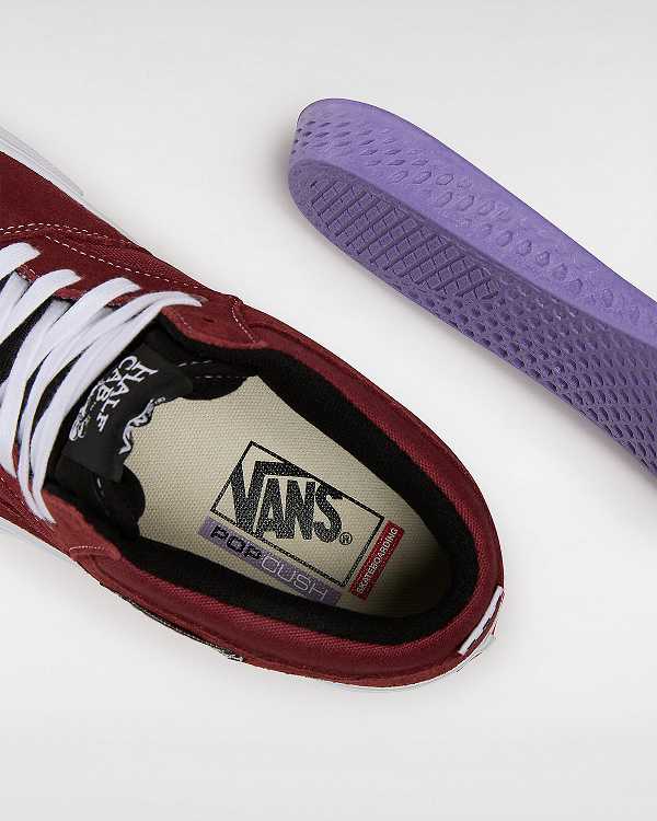 Burgundy Vans Half Cab Men Skate Shoes | VN7280549