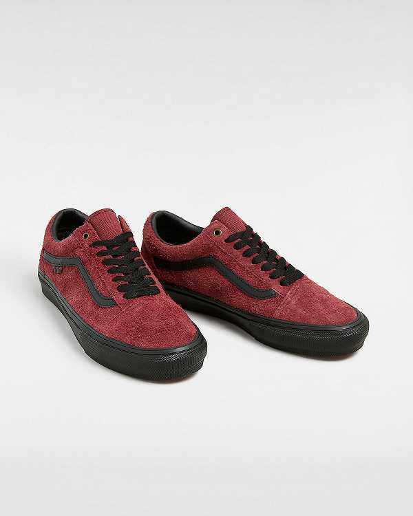 Burgundy Vans Old Skool Hairy Suede Men Skate Shoes | VN5942367