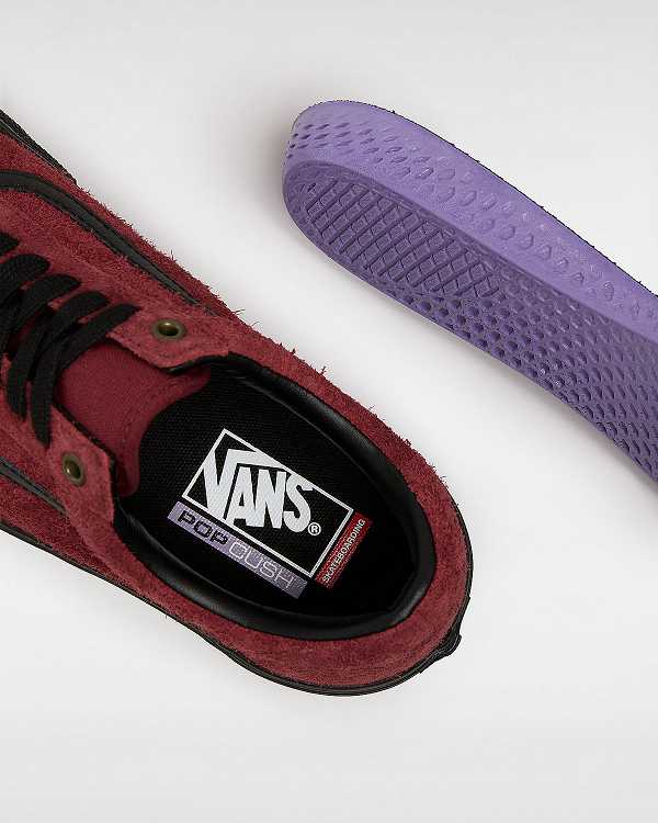 Burgundy Vans Old Skool Hairy Suede Men Skate Shoes | VN5942367