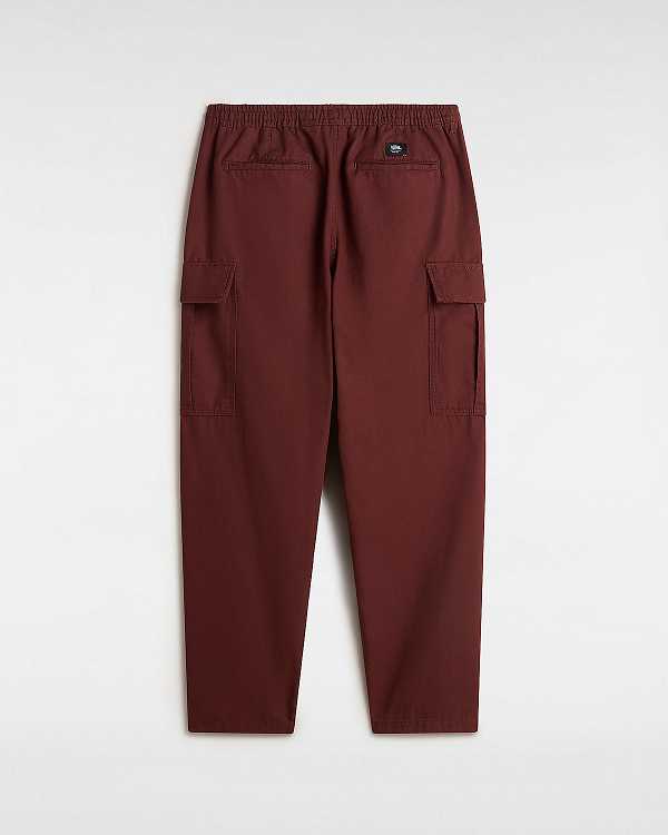 Burgundy Vans Range Cargo Baggy Tapered Elastic Men Pants | VN6915780