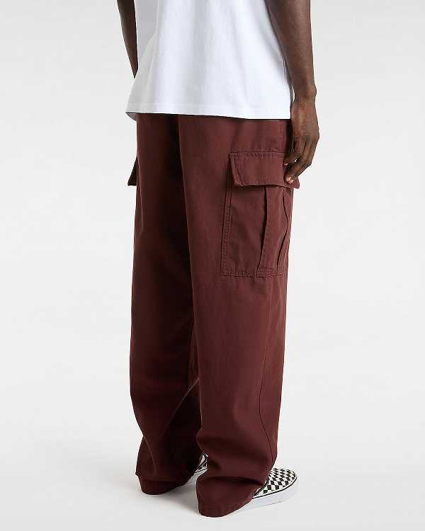 Burgundy Vans Range Cargo Baggy Tapered Elastic Men Pants | VN6915780