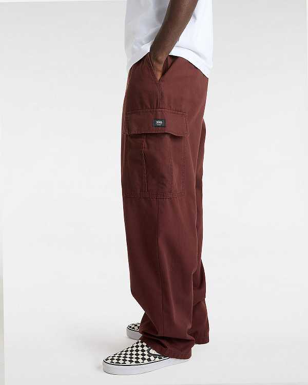 Burgundy Vans Range Cargo Baggy Tapered Elastic Men Pants | VN6915780