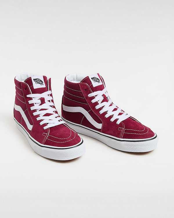 Burgundy Vans Sk8-Hi Men Skate Shoes | VN9075142