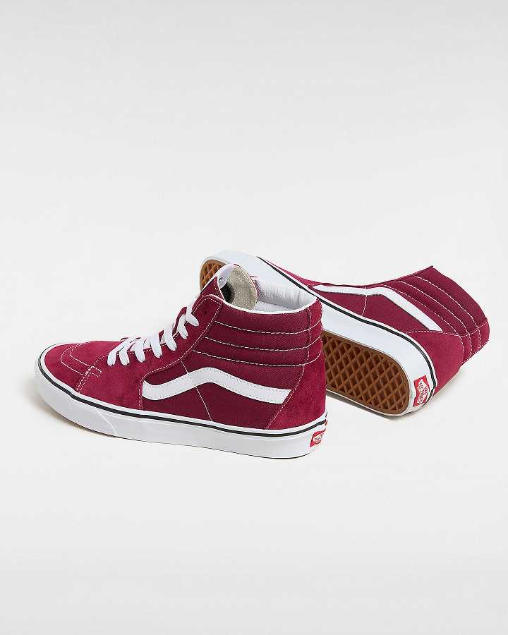 Burgundy Vans Sk8-Hi Men Skate Shoes | VN9075142