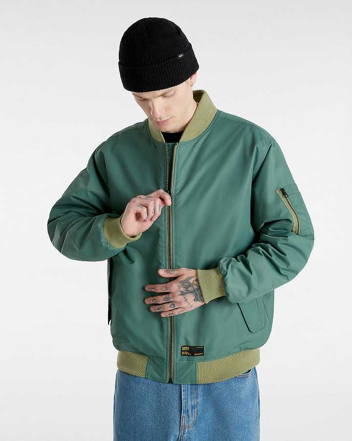 Green Vans Copley Men Bomber Jackets | VN0213685