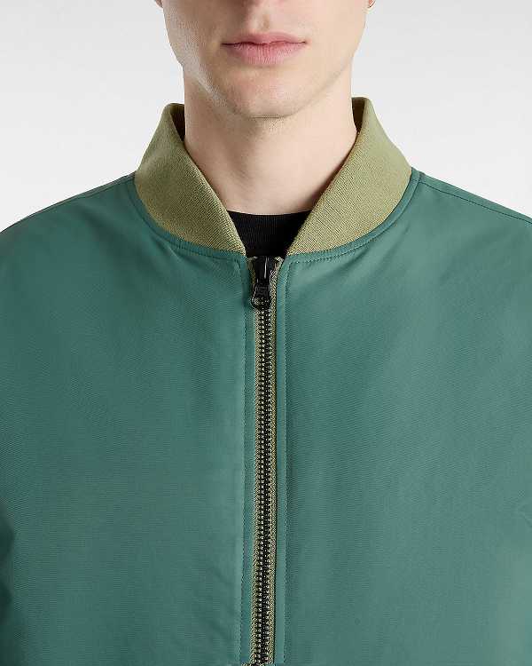 Green Vans Copley Men Bomber Jackets | VN0213685