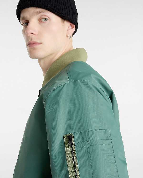 Green Vans Copley Men Bomber Jackets | VN0213685