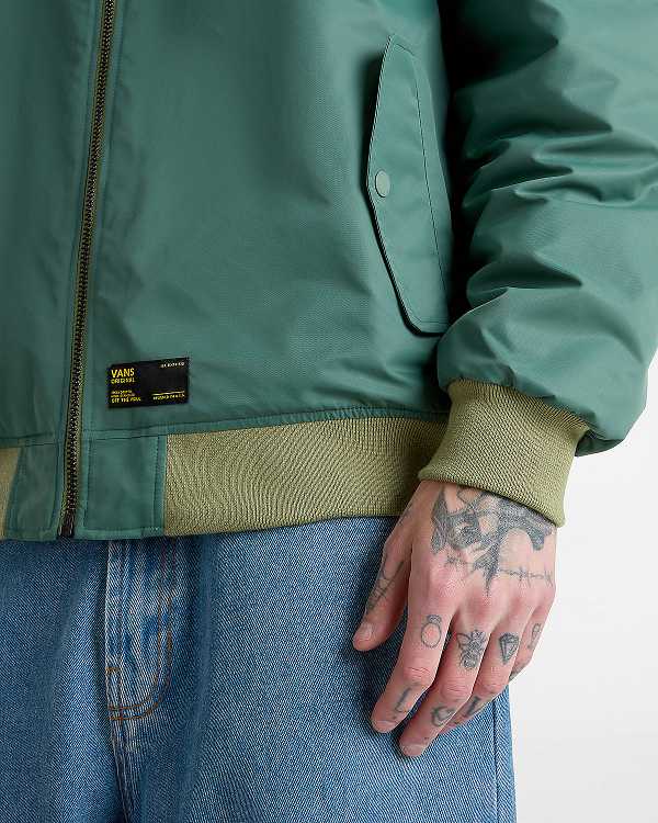 Green Vans Copley Men Bomber Jackets | VN0213685