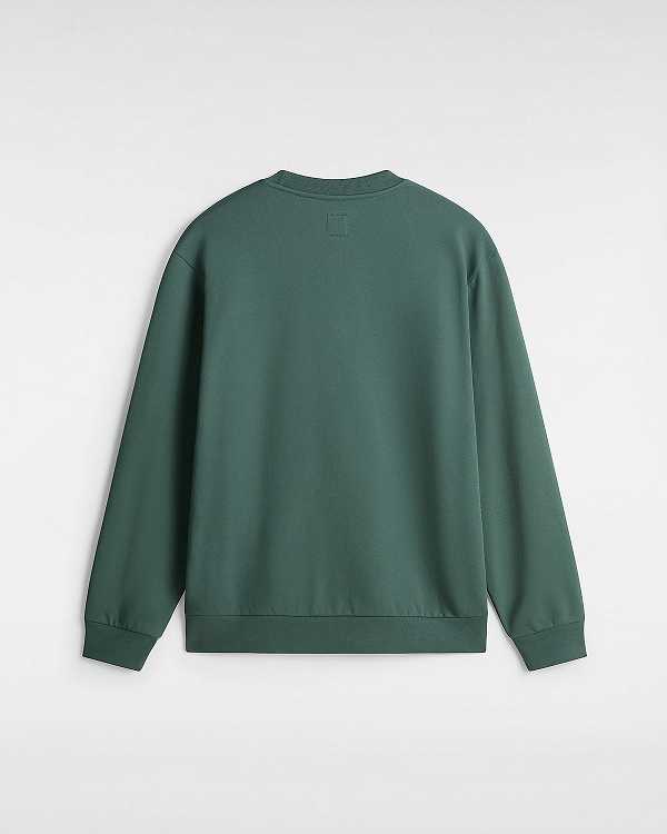 Green Vans Essential Relaxed Crew Men Sweatshirt | VN9476012