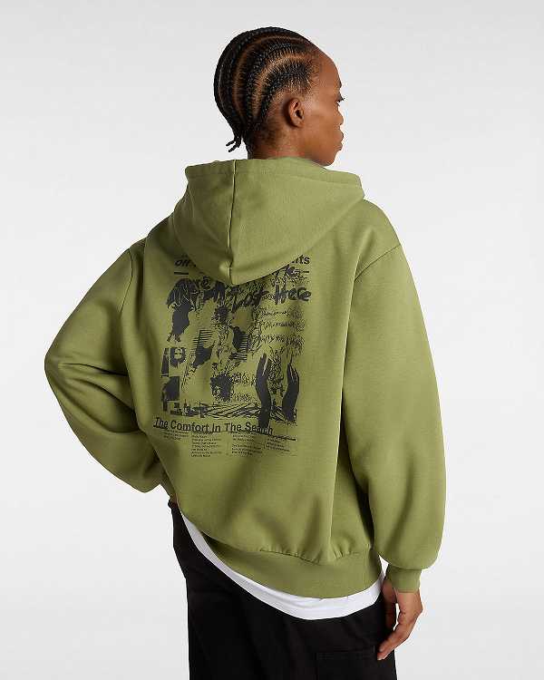 Green Vans Firemade Bloussant Women Hoodie | VN4962853