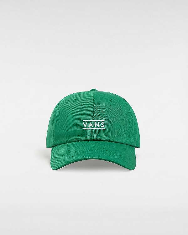 Green Vans Half Box Curved Bill Jockey Unisex Hats | VN5901642