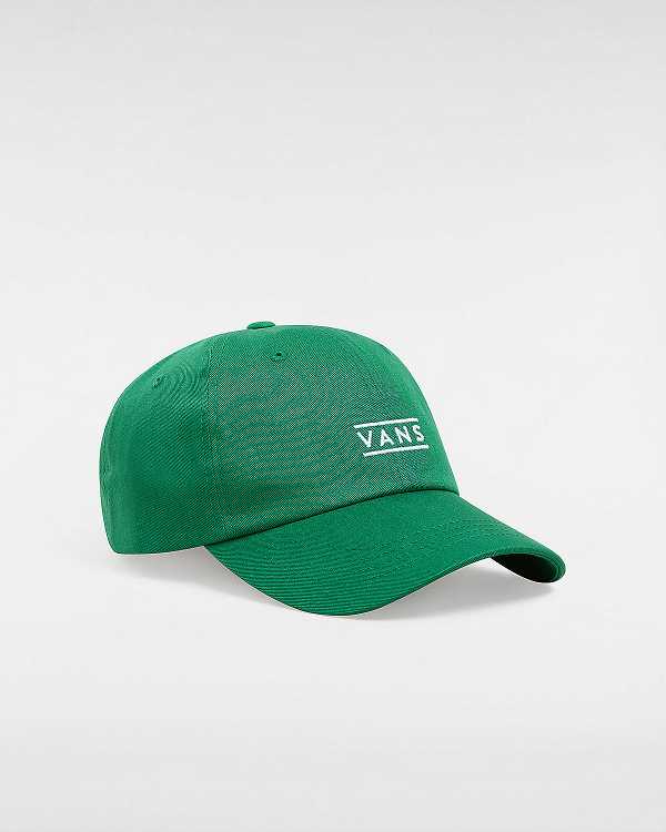 Green Vans Half Box Curved Bill Jockey Unisex Hats | VN5901642