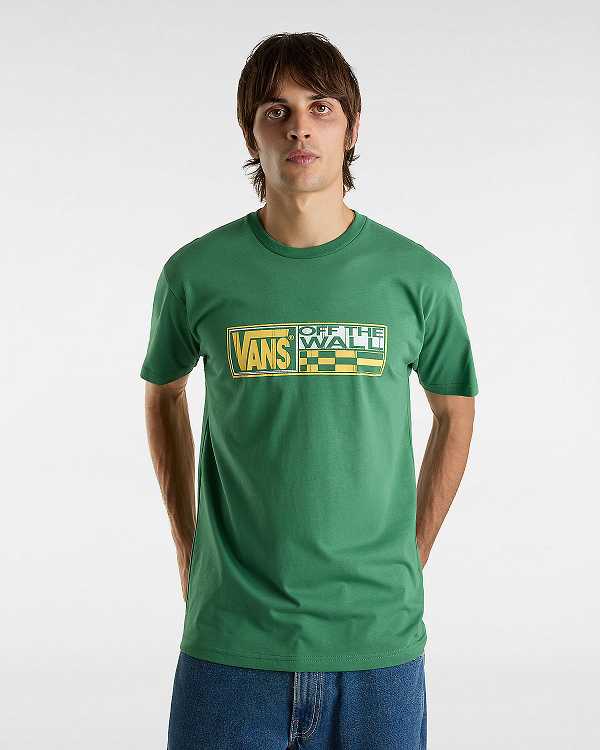 Green Vans Hi Stretch Men T Shirts | VN6253971