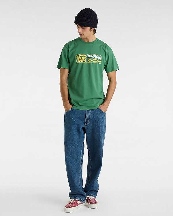 Green Vans Hi Stretch Men T Shirts | VN6253971