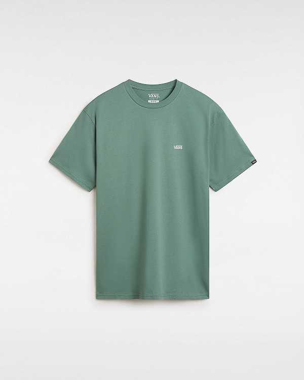 Green Vans Left Chest Logo Men T Shirts | VN4150937