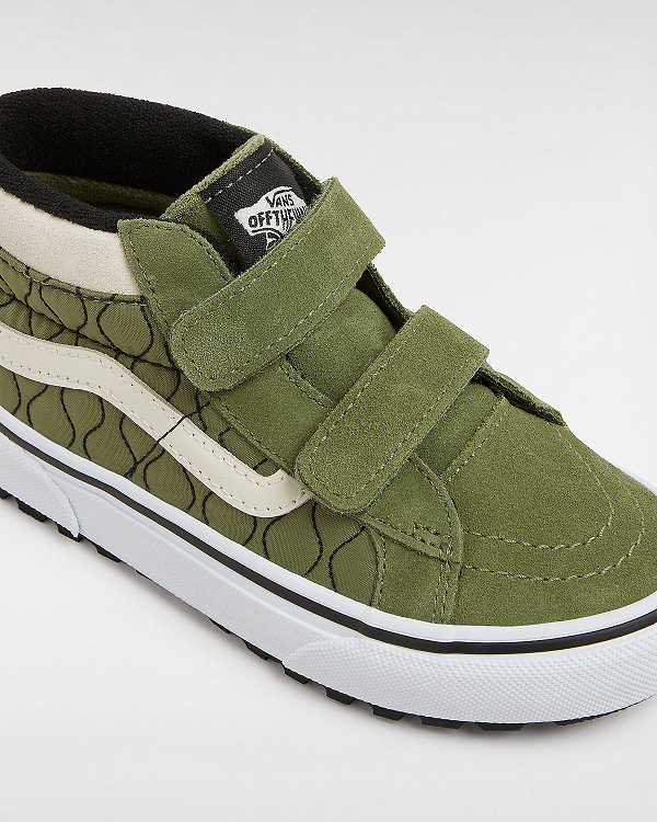 Green Vans MTE Sk8-Mid Reissue Hook and Loop (4-8 years) Kids' Sneakers | VN2843751