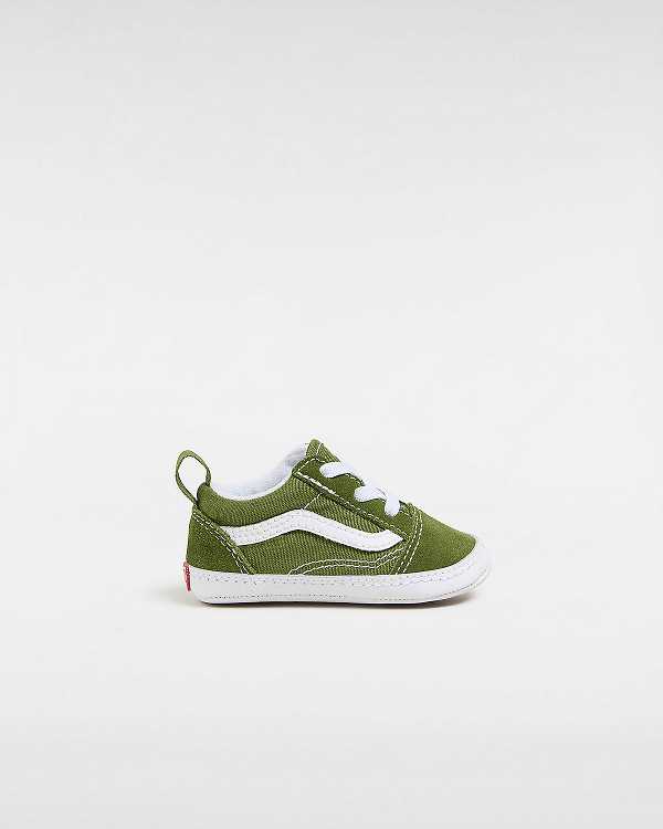 Green Vans Old Skool Crib (0-1 Years) Kids\' Sneakers | VN1403782