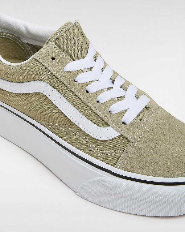 Green Vans Old Skool Women Platform Shoes | VN7438912