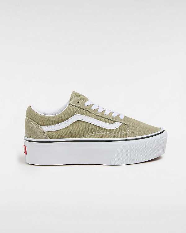 Green Vans Old Skool Women Platform Shoes | VN7438912