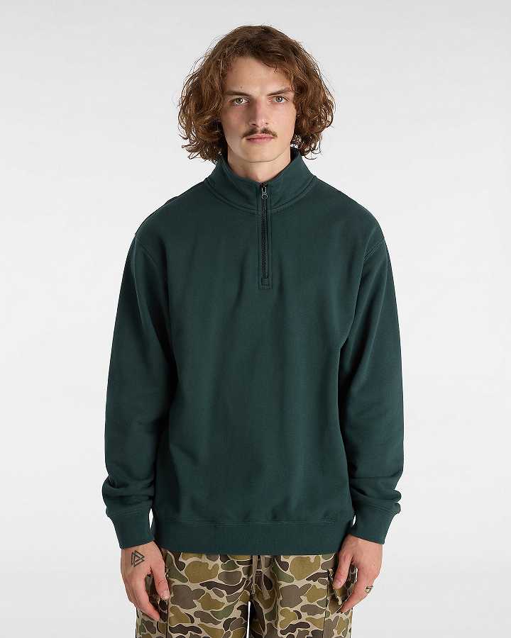 Green Vans Original Standards Loose Quarter Men Sweatshirt | VN7320498