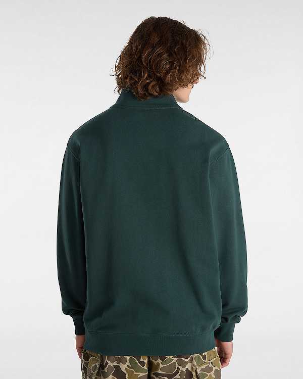 Green Vans Original Standards Loose Quarter Men Sweatshirt | VN7320498