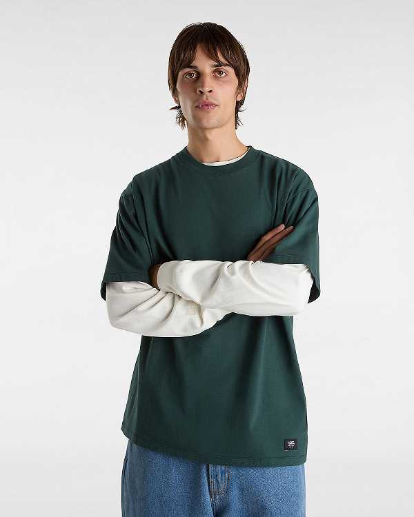 Green Vans Original Standards Men T Shirts | VN5813607