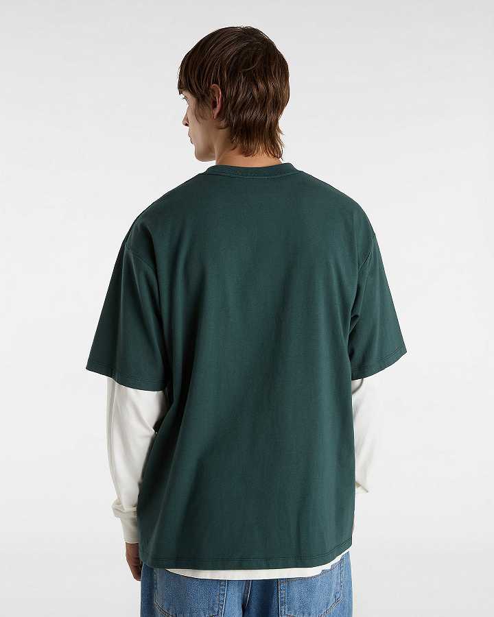 Green Vans Original Standards Men T Shirts | VN5813607