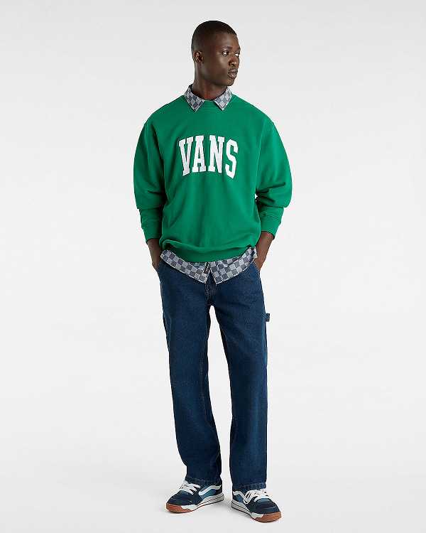 Green Vans Original Standards Varsity Loose Crew Women Sweatshirt | VN3851609