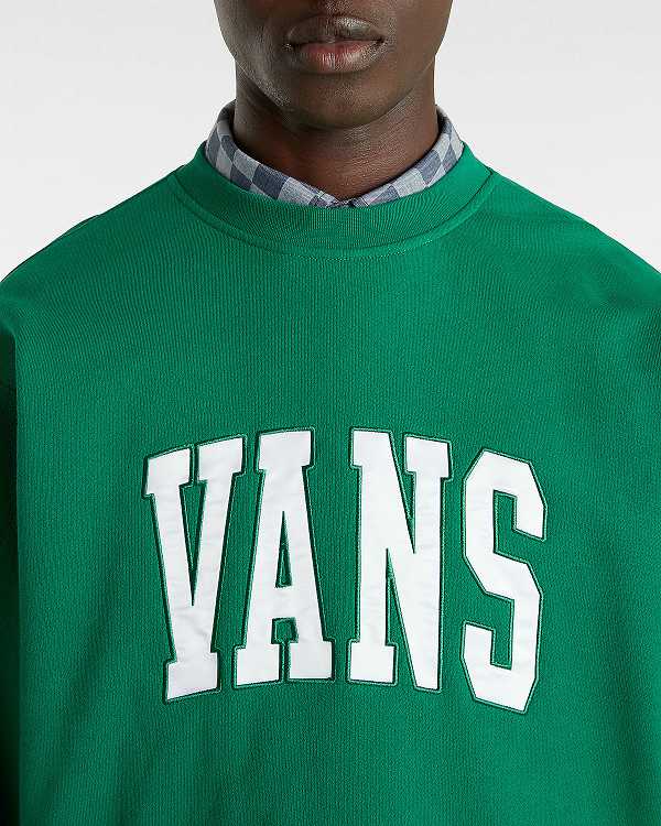 Green Vans Original Standards Varsity Loose Crew Women Sweatshirt | VN3851609