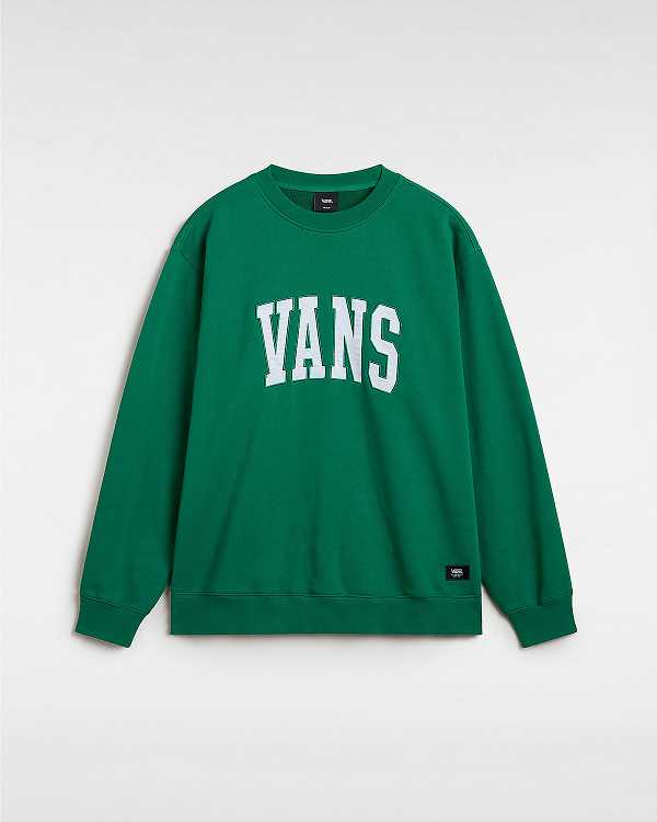 Green Vans Original Standards Varsity Loose Crew Men Sweatshirt | VN8413750