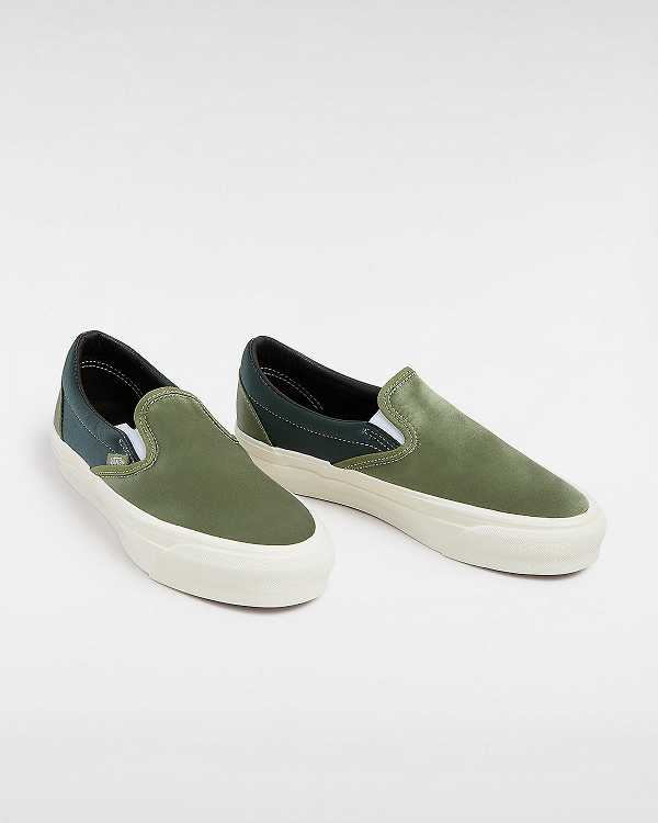 Green Vans Premium 98 Satin Women Slip On Shoes | VN8236597