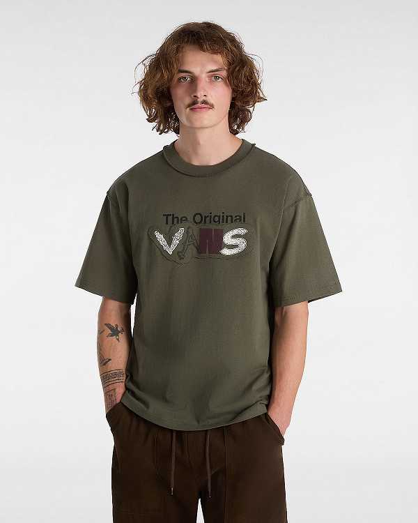 Green Vans Premium Clash Short Sleeve Men T Shirts | VN5728316