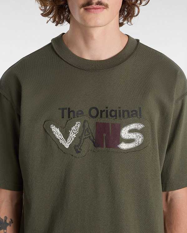 Green Vans Premium Clash Short Sleeve Men T Shirts | VN5728316