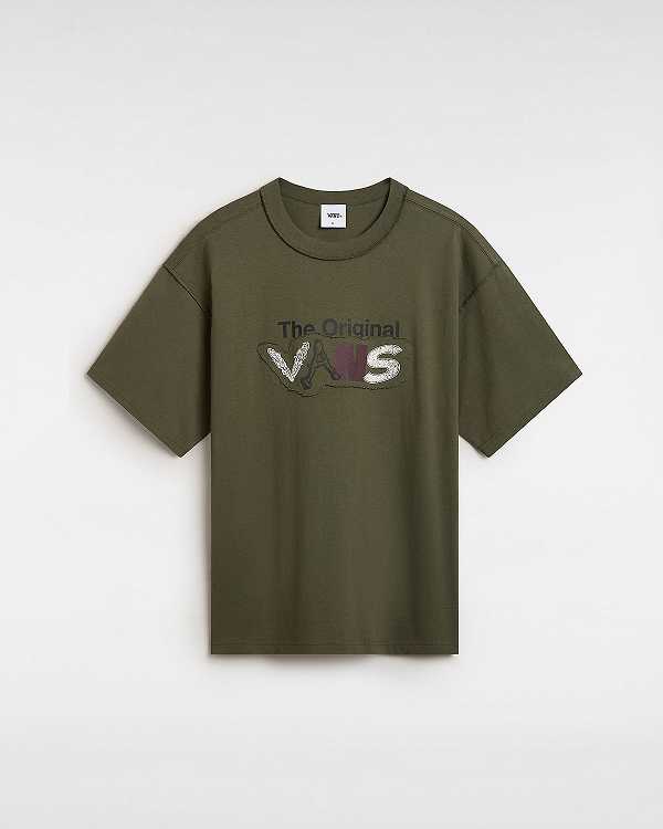 Green Vans Premium Clash Short Sleeve Men T Shirts | VN5728316