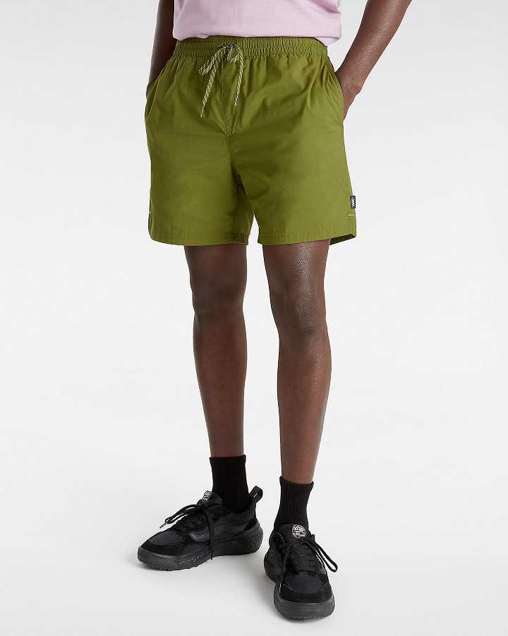 Green Vans Primary Solid Elastic Men Boardshorts | VN2458769