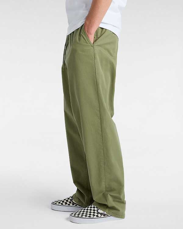 Green Vans Range Baggy Tapered Elastic Waist Men Pants | VN6851724