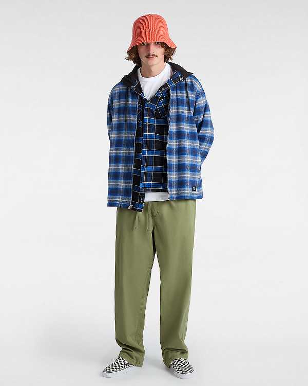 Green Vans Range Baggy Tapered Elastic Waist Men Pants | VN6851724